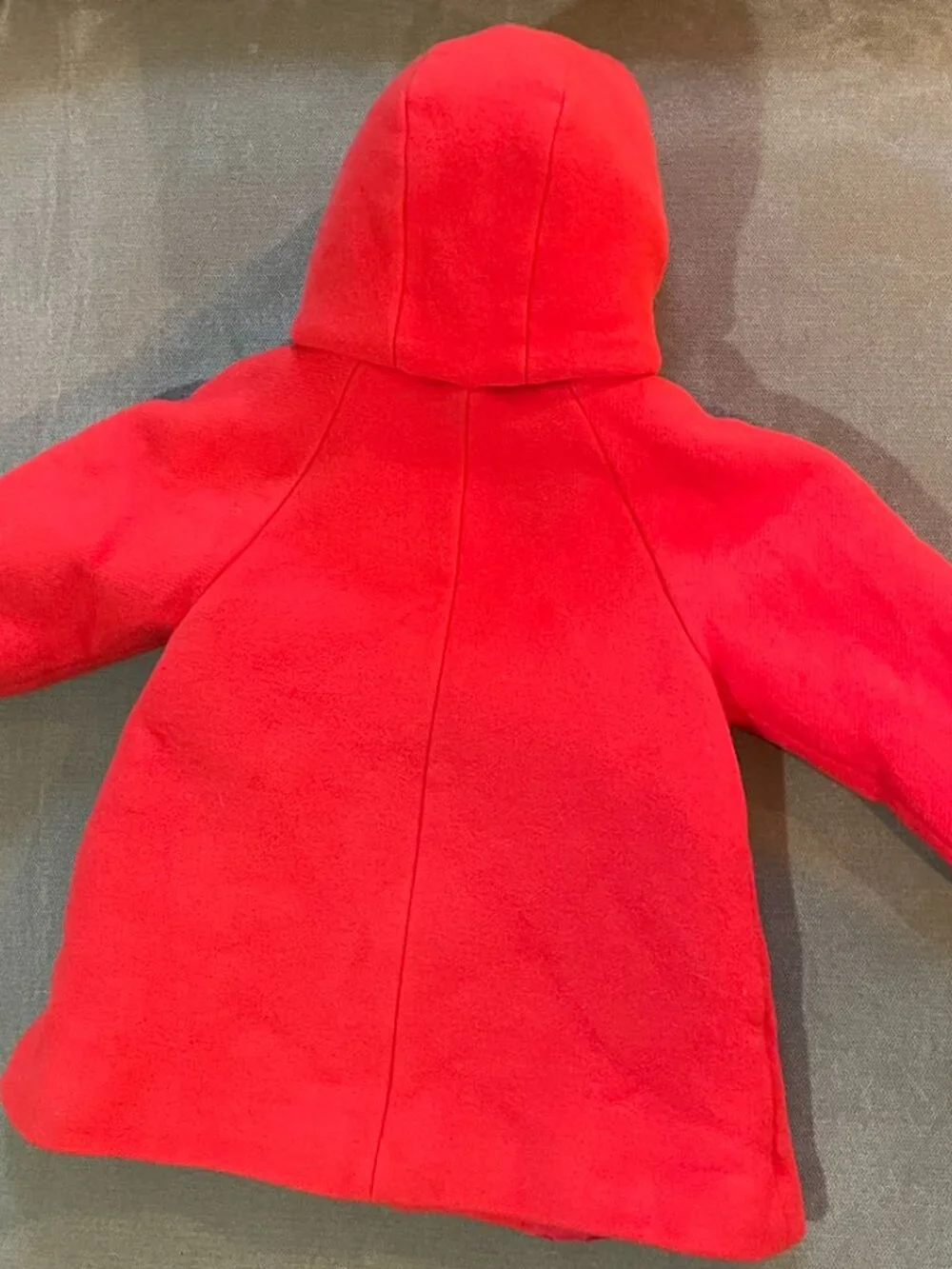 Jacadi Paris Red Wool Blend Baby Winter Coat w/ Detachable Hood, Toddler 24M/2T